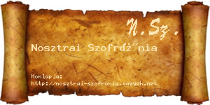 Nosztrai Szofrónia névjegykártya